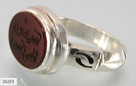 انگشتر نقره عقیق یمنی حسین منی دست ساز [حسین منی و انا من حسین] - 3689